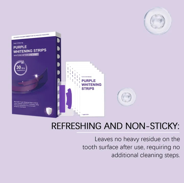 Purple Teeth Whitening Strips Instant Stain Correction (Pack of 7)