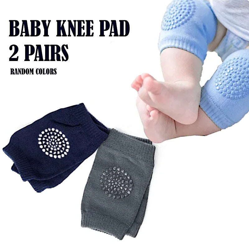Pack of 2 Pairs Baby Anti Slip Crawling Knee & Elbow Pads Soft Breathable Protection