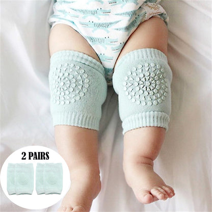 Pack of 2 Pairs Baby Anti Slip Crawling Knee & Elbow Pads Soft Breathable Protection