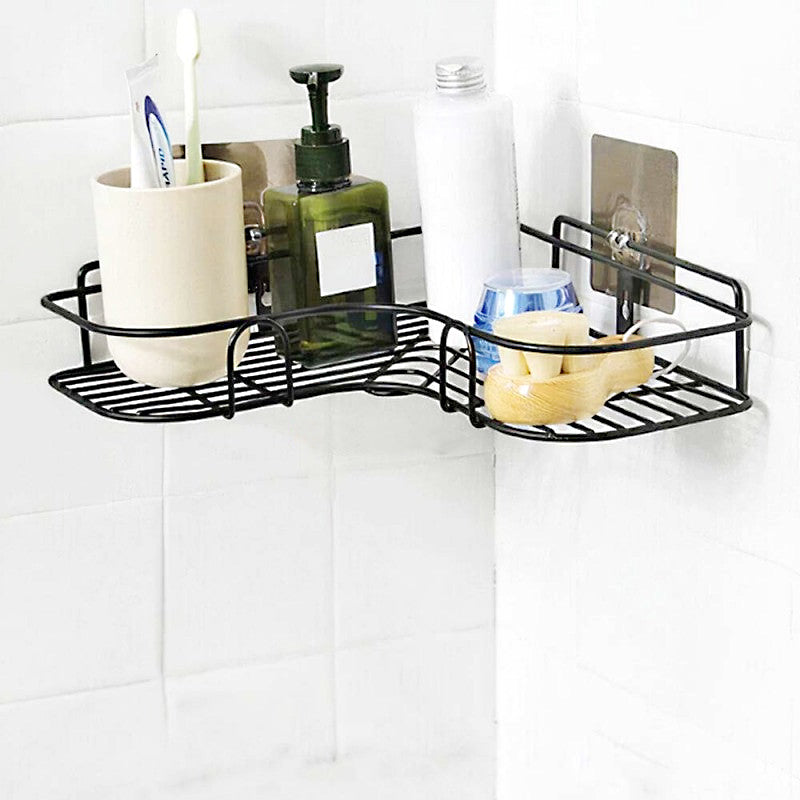 Multi Use Wall Corner Storage Shelf Durable Metal Bathroom & Kitchen Organizer