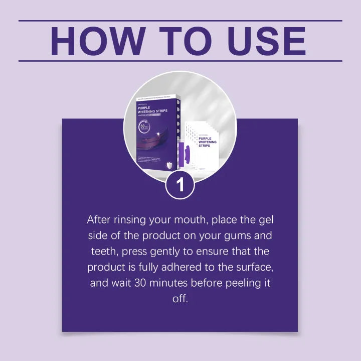 Purple Teeth Whitening Strips Instant Stain Correction (Pack of 7)