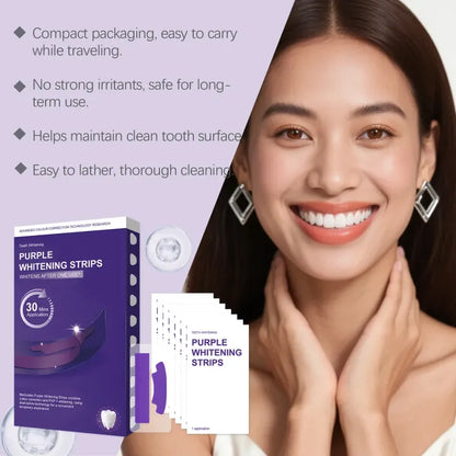 Purple Teeth Whitening Strips Instant Stain Correction (Pack of 7)