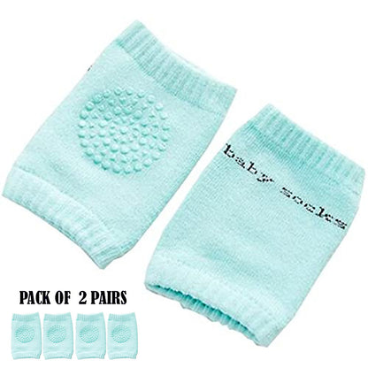 Pack of 2 Pairs Baby Anti Slip Crawling Knee & Elbow Pads Soft Breathable Protection