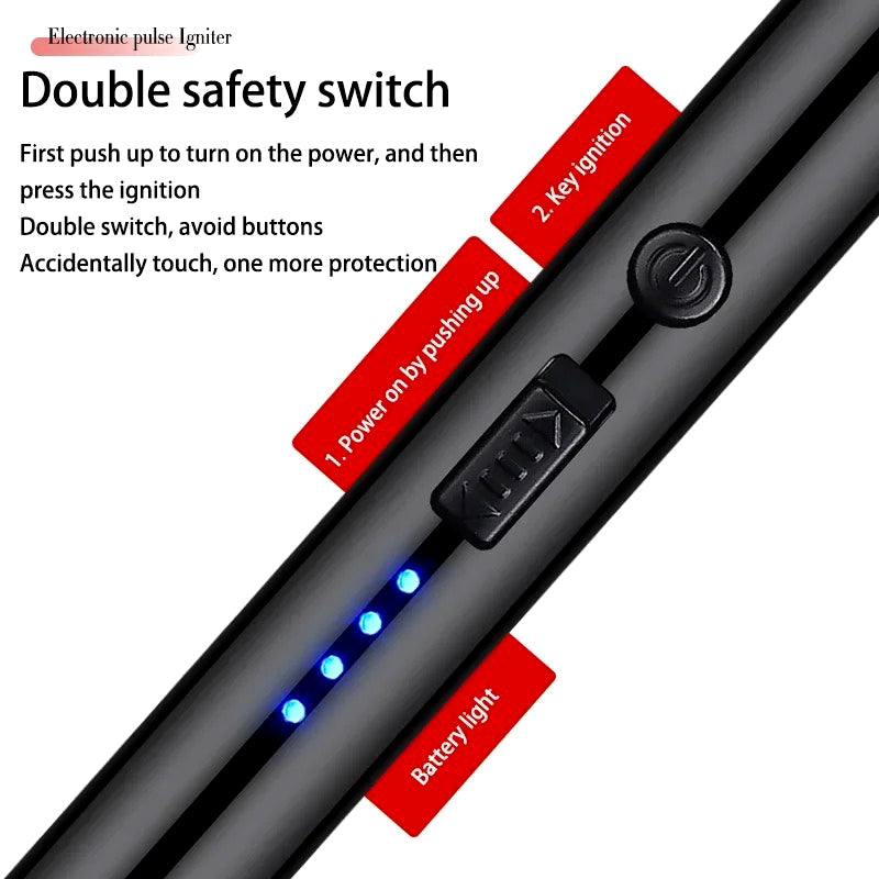 360° Flexible Neck USB Pulse Arc Lighter Rechargeable Flameless Ignition for Candles, Kitchen Stoves & Outdoor BBQ