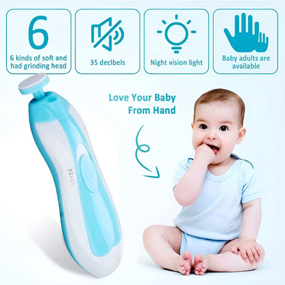 6 in 1 Safe and Efficient Multi Functional Ergonomic Mini Electric Baby Nail Trimmer