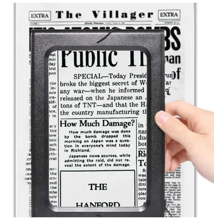 Full Page LED Magnifier 3X Hands Free Reading Glass