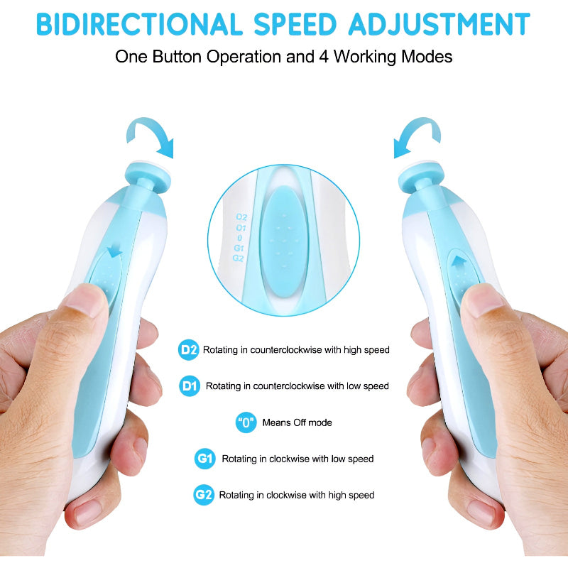 6 in 1 Safe and Efficient Multi Functional Ergonomic Mini Electric Baby Nail Trimmer