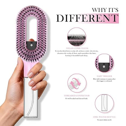 2 In 1 Water Spray Hair Brush Wet & Dry Detangling