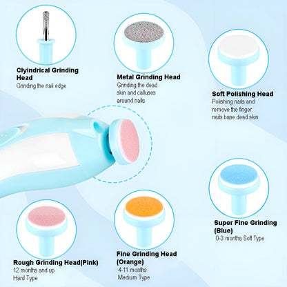 6 in 1 Safe and Efficient Multi Functional Ergonomic Mini Electric Baby Nail Trimmer
