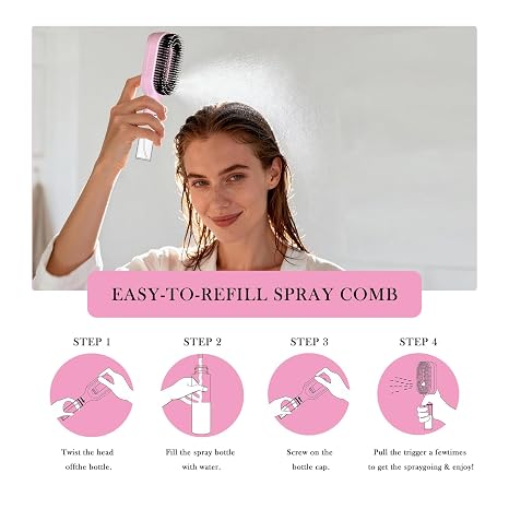 2 In 1 Water Spray Hair Brush Wet & Dry Detangling
