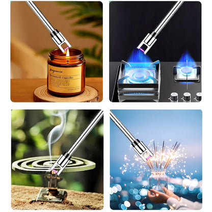 360° Flexible Neck USB Pulse Arc Lighter Rechargeable Flameless Ignition for Candles, Kitchen Stoves & Outdoor BBQ