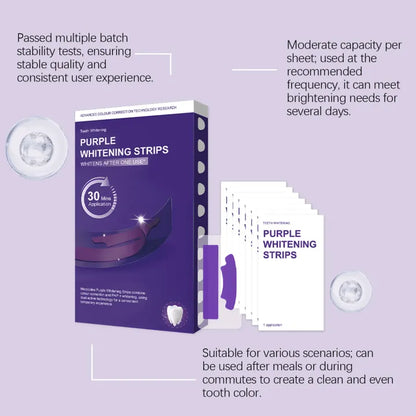 Purple Teeth Whitening Strips Instant Stain Correction (Pack of 7)