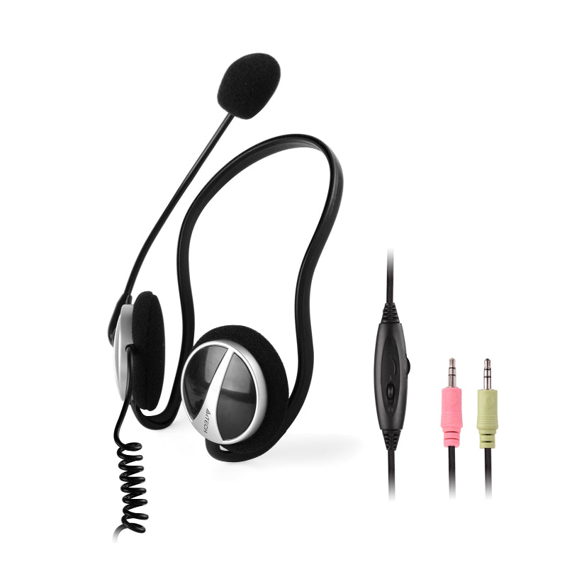 A4 Tech HS-5P Ultra Light Behind-the Neck Stereo Headset with Noise Cancelling Mic Crystal Clear Sound & Tangle Free Design