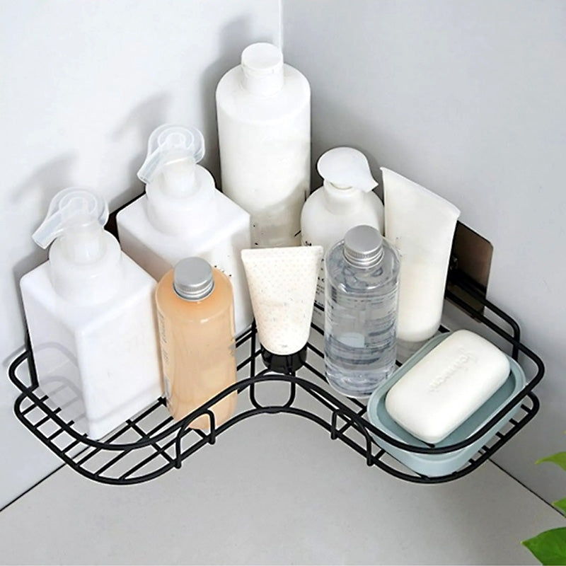 Multi Use Wall Corner Storage Shelf Durable Metal Bathroom & Kitchen Organizer
