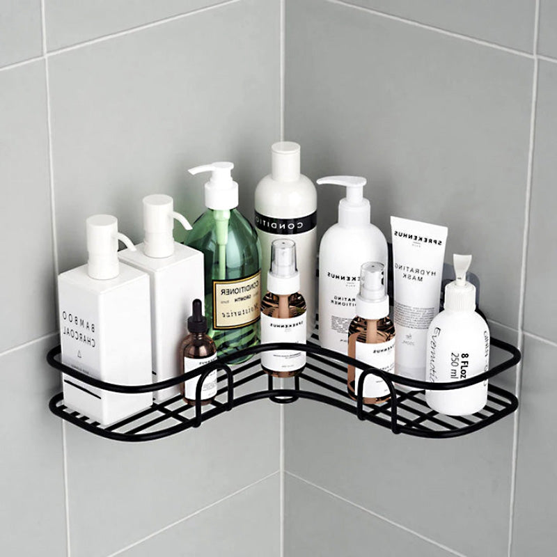 Multi Use Wall Corner Storage Shelf Durable Metal Bathroom & Kitchen Organizer