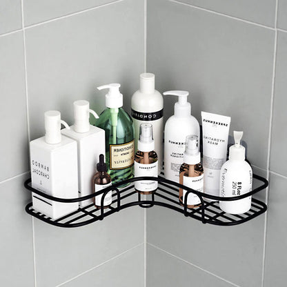 Multi Use Wall Corner Storage Shelf Durable Metal Bathroom & Kitchen Organizer