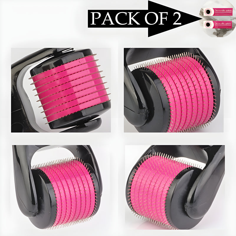 Pack Of 2 0.5mm Multi Function Microneedle Derma Roller Facial Arm Neck Massage Skin Care Tools