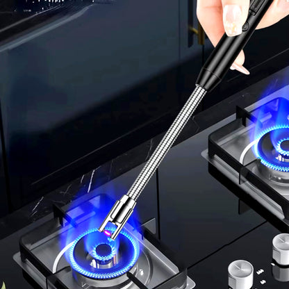 360° Flexible Neck USB Pulse Arc Lighter Rechargeable Flameless Ignition for Candles, Kitchen Stoves & Outdoor BBQ