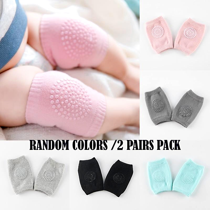 Pack of 2 Pairs Baby Anti Slip Crawling Knee & Elbow Pads Soft Breathable Protection