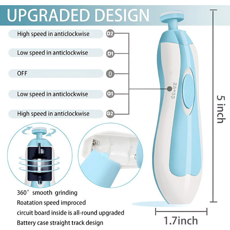 6 in 1 Safe and Efficient Multi Functional Ergonomic Mini Electric Baby Nail Trimmer