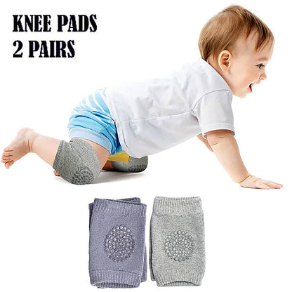 Pack of 2 Pairs Baby Anti Slip Crawling Knee & Elbow Pads Soft Breathable Protection