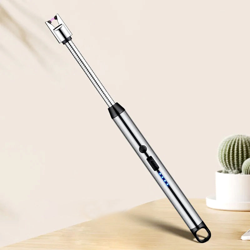 360° Flexible Neck USB Pulse Arc Lighter Rechargeable Flameless Ignition for Candles, Kitchen Stoves & Outdoor BBQ