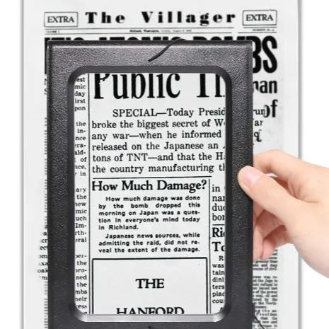 Full Page LED Magnifier 3X Hands Free Reading Glass