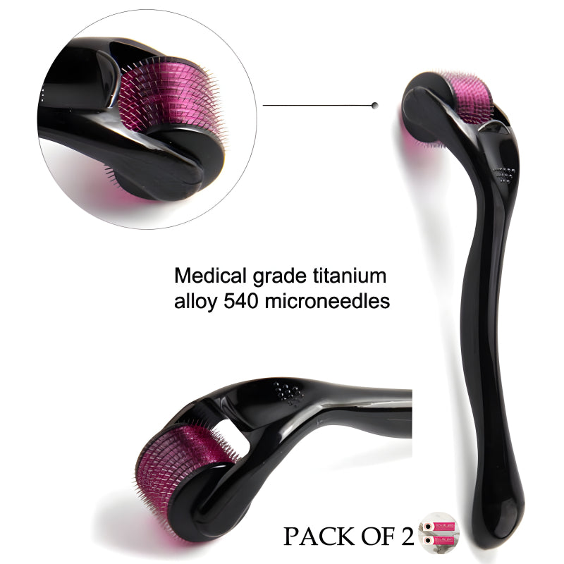 Pack Of 2 0.5mm Multi Function Microneedle Derma Roller Facial Arm Neck Massage Skin Care Tools