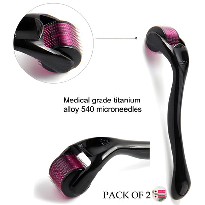 Pack Of 2 0.5mm Multi Function Microneedle Derma Roller Facial Arm Neck Massage Skin Care Tools