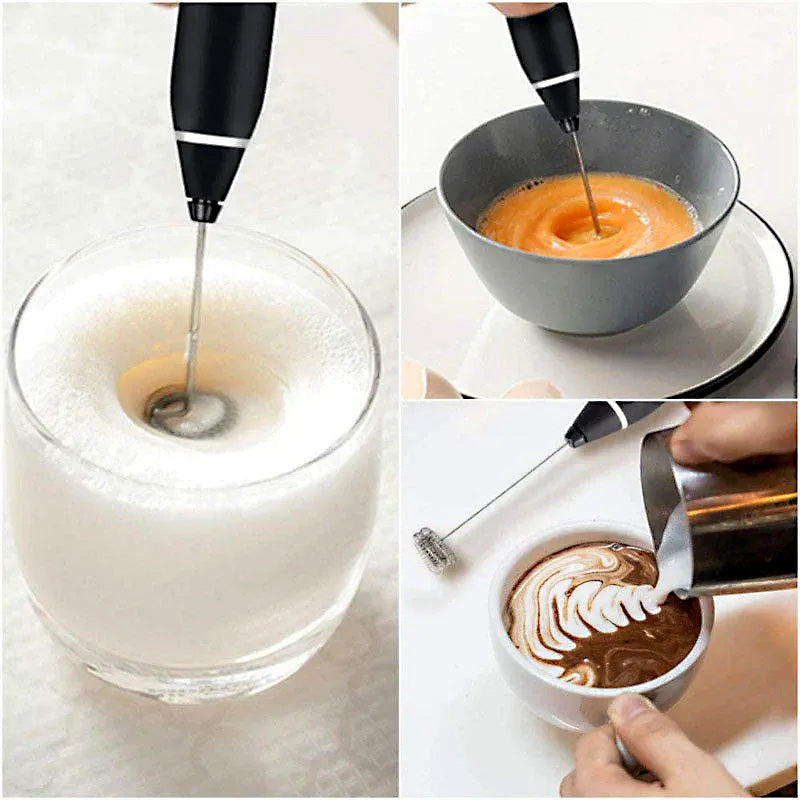 2 in 1 USB Rechargeable Milk Frother & Egg Beater 3 Speed Handheld Electric Foam Maker