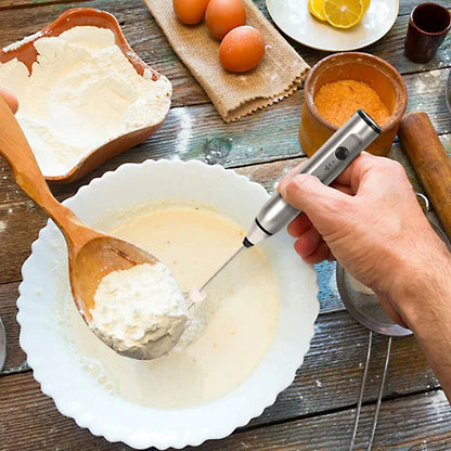 2 in 1 USB Rechargeable Milk Frother & Egg Beater 3 Speed Handheld Electric Foam Maker