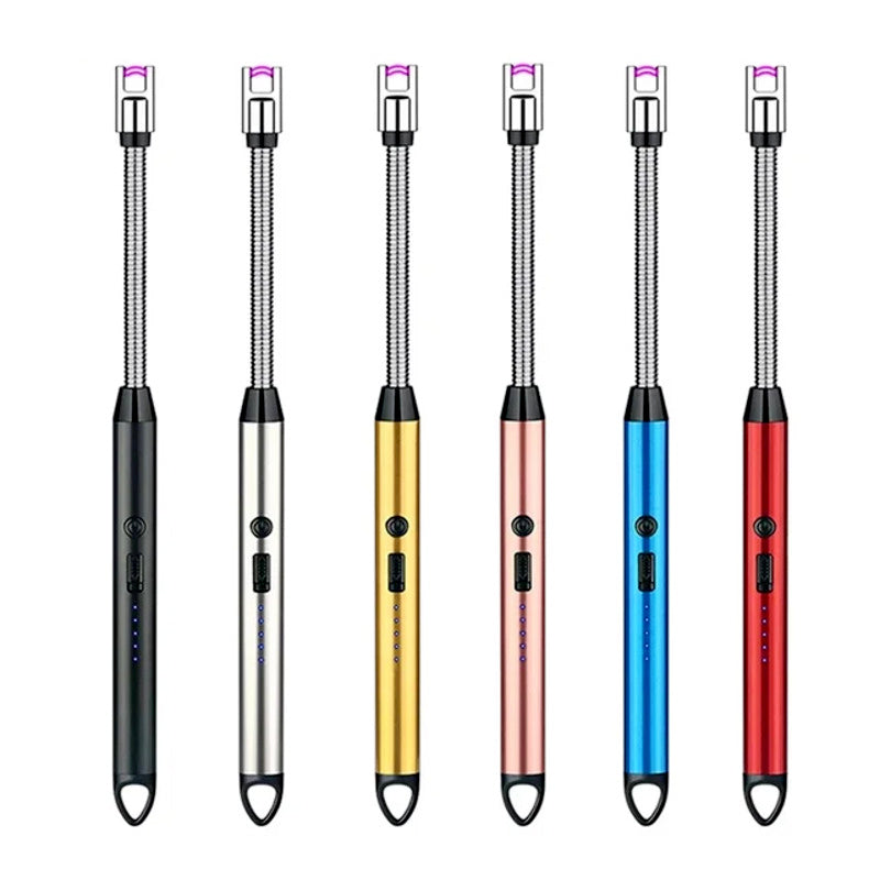 360° Flexible Neck USB Pulse Arc Lighter Rechargeable Flameless Ignition for Candles, Kitchen Stoves & Outdoor BBQ