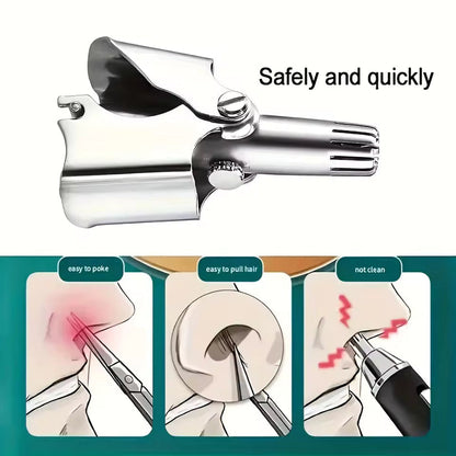 Manual Nose Hair Trimmer Battery Free Painless 360° Trim