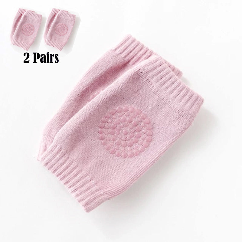 Pack of 2 Pairs Baby Anti Slip Crawling Knee & Elbow Pads Soft Breathable Protection