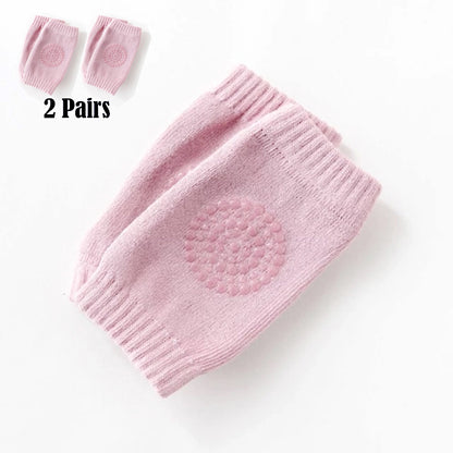 Pack of 2 Pairs Baby Anti Slip Crawling Knee & Elbow Pads Soft Breathable Protection