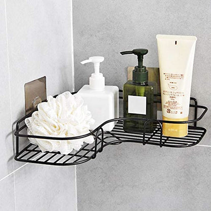 Multi Use Wall Corner Storage Shelf Durable Metal Bathroom & Kitchen Organizer