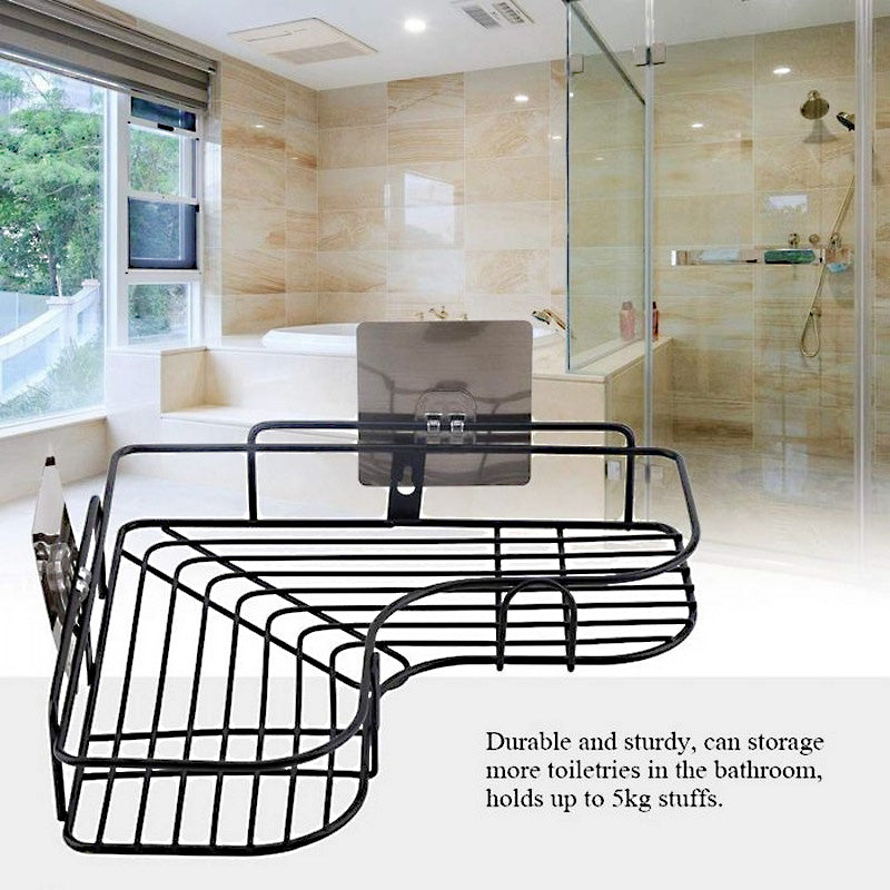 Multi Use Wall Corner Storage Shelf Durable Metal Bathroom & Kitchen Organizer
