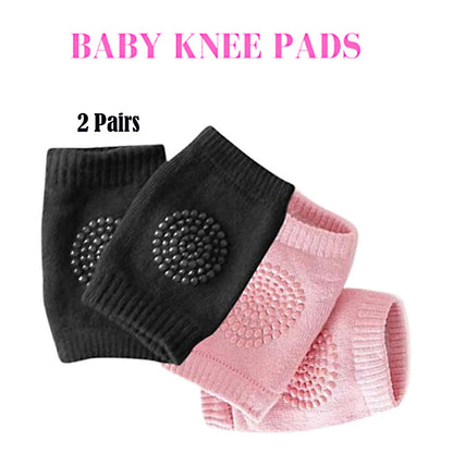 Pack of 2 Pairs Baby Anti Slip Crawling Knee & Elbow Pads Soft Breathable Protection