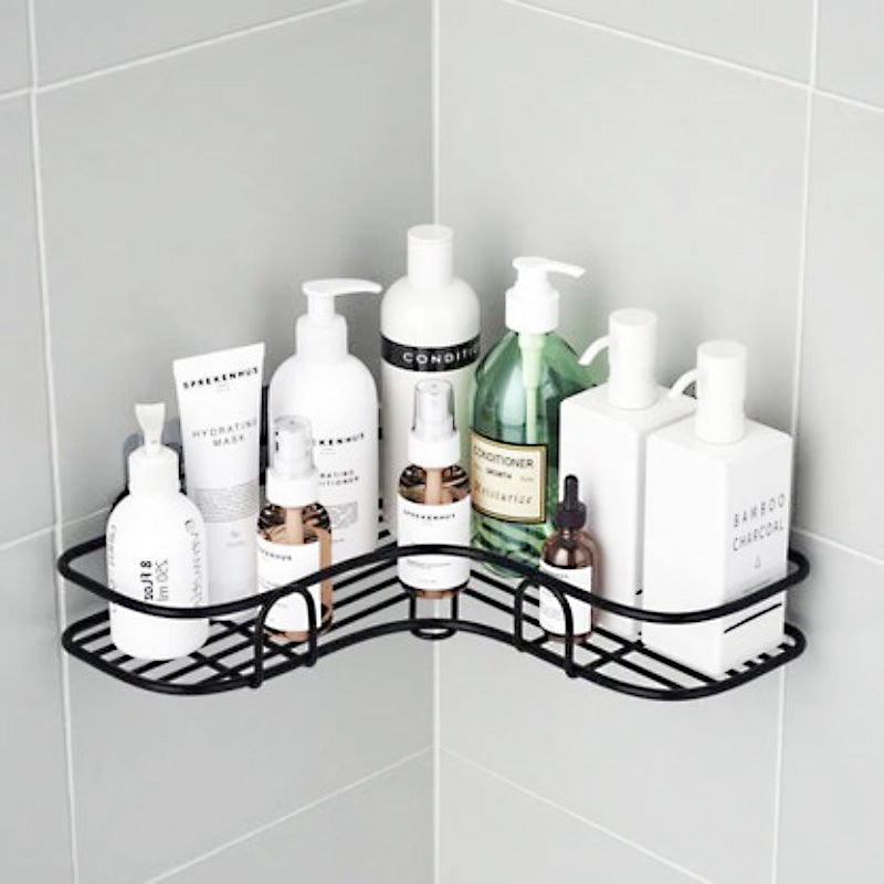 Multi Use Wall Corner Storage Shelf Durable Metal Bathroom & Kitchen Organizer