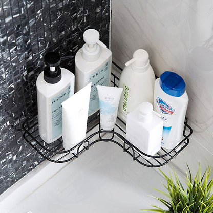 Multi Use Wall Corner Storage Shelf Durable Metal Bathroom & Kitchen Organizer