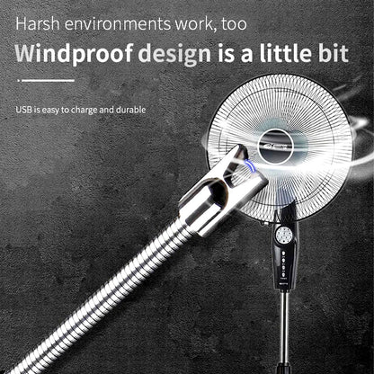 360° Flexible Neck USB Pulse Arc Lighter Rechargeable Flameless Ignition for Candles, Kitchen Stoves & Outdoor BBQ