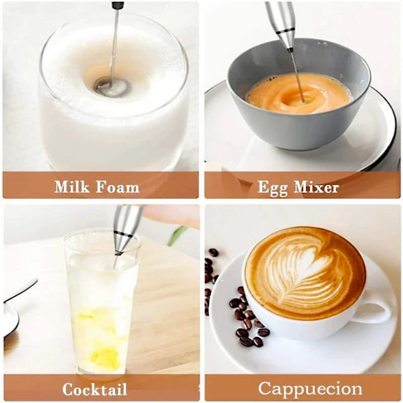 2 in 1 USB Rechargeable Milk Frother & Egg Beater 3 Speed Handheld Electric Foam Maker