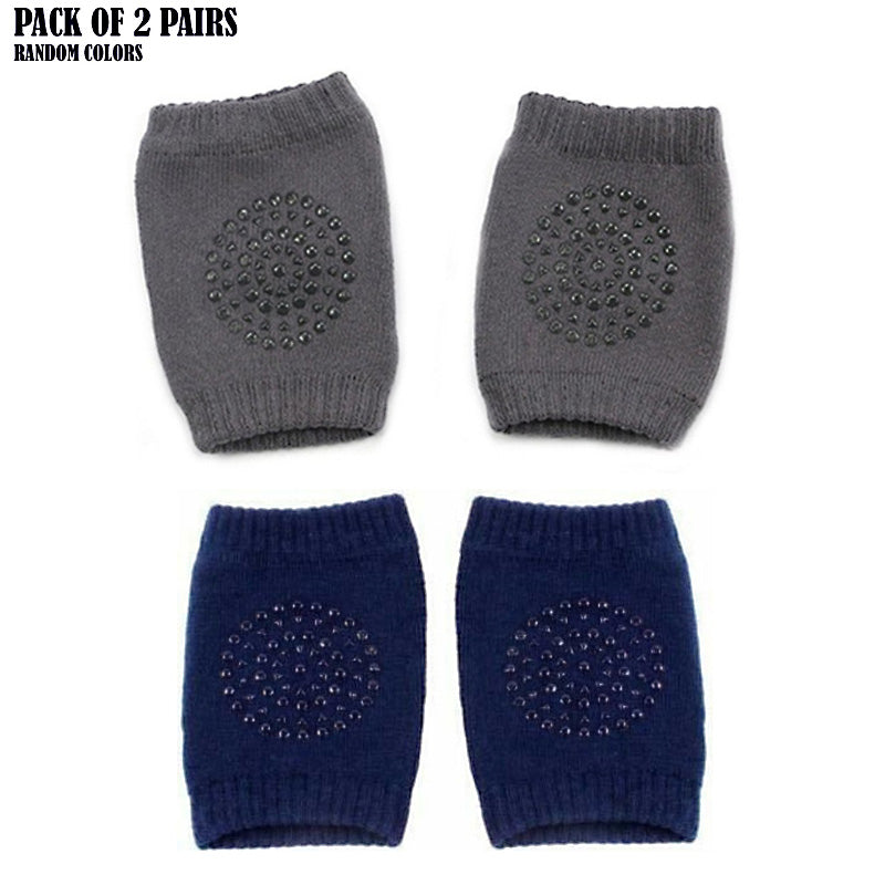 Pack of 2 Pairs Baby Anti Slip Crawling Knee & Elbow Pads Soft Breathable Protection
