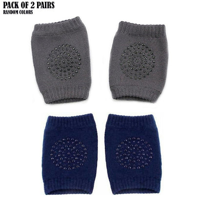 Pack of 2 Pairs Baby Anti Slip Crawling Knee & Elbow Pads Soft Breathable Protection