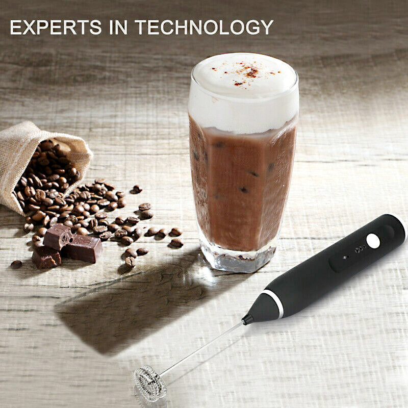 2 in 1 USB Rechargeable Milk Frother & Egg Beater 3 Speed Handheld Electric Foam Maker