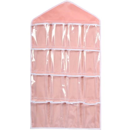 16 Pocket Multifunctional Hanging Organizer Clear Door/Wall Storage Bag for Baby Clothes, Socks & Accessories