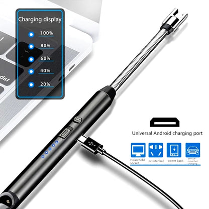 360° Flexible Neck USB Pulse Arc Lighter Rechargeable Flameless Ignition for Candles, Kitchen Stoves & Outdoor BBQ