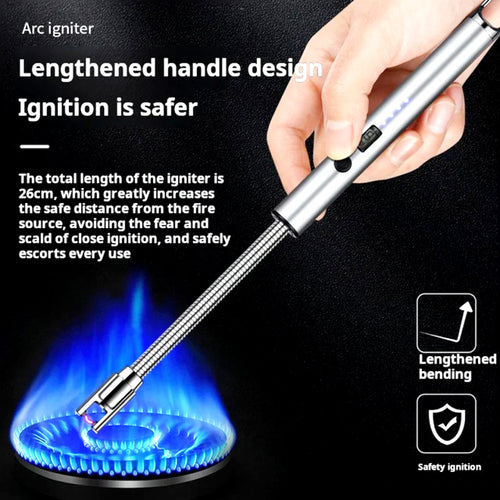 360° Flexible Neck USB Pulse Arc Lighter Rechargeable Flameless Ignition for Candles, Kitchen Stoves & Outdoor BBQ
